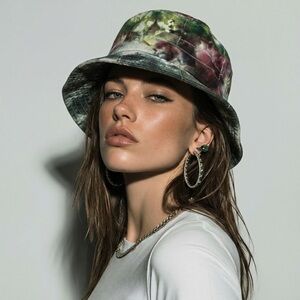 Handmade Ice Dyed Linen Blend Hat